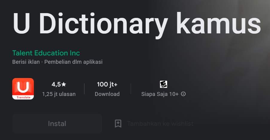 Aplikasi Translate Inggris Indonesia